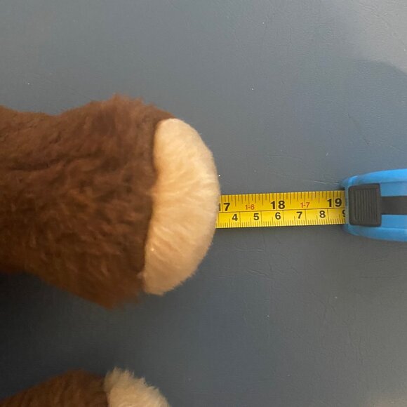 Vtg Dakin 1973 Dark Brown Teddy Bear Plush With Ribbon 17" Jointed Legs NO TAGS - Picture 4 of 4